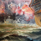Large Maritime Naval Battle Oil Painting Signed K. Bosen Sailing Ships Seascape