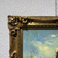 Antique Dutch School Oil Painting on Board, Seascape, Signed, Gold Frame