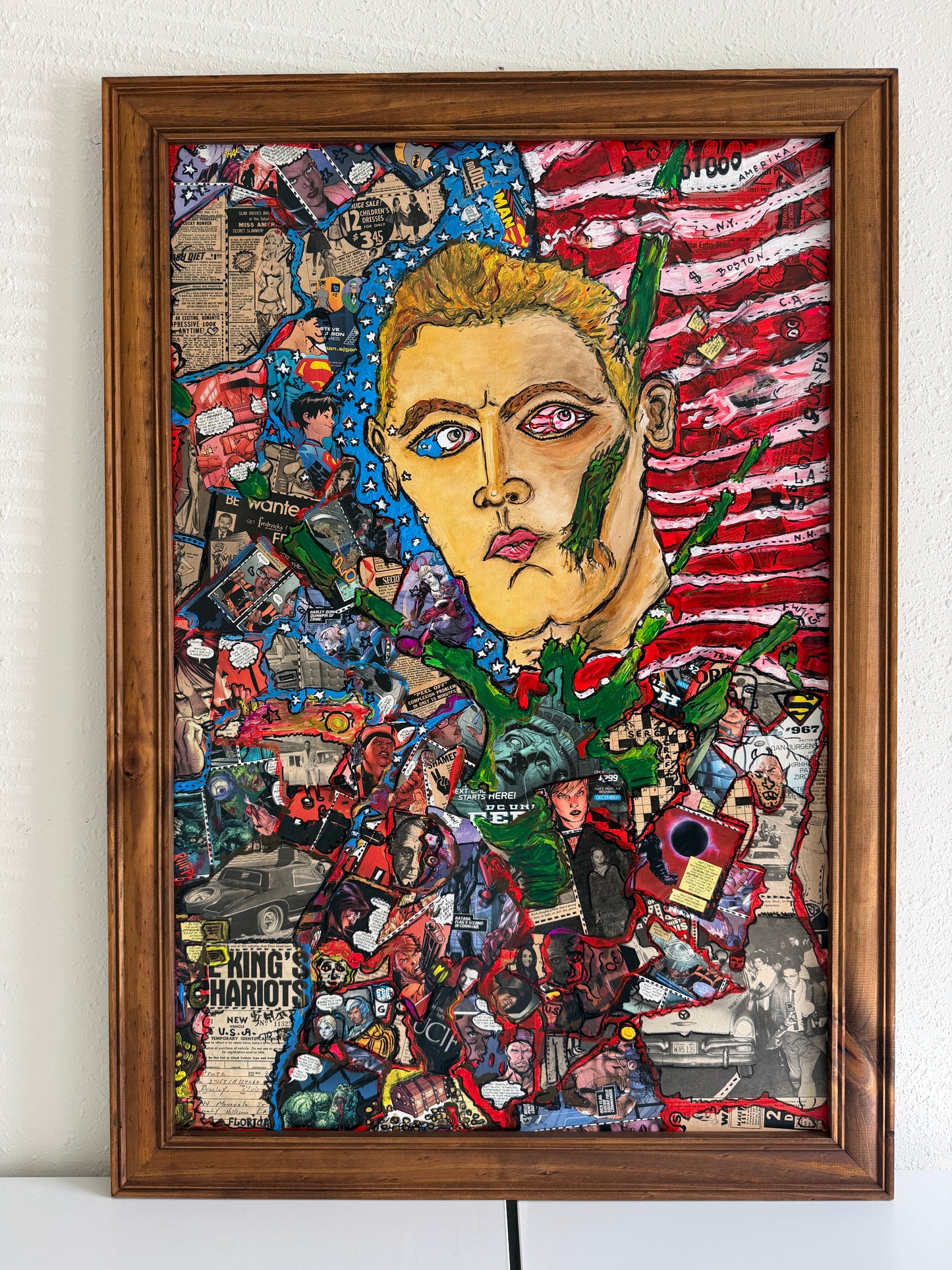 Large Serg Graff "American Legend" Mixed Media Original Contemporary Painting