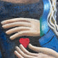 Original Cubist Oil Painting – Lovers with Heart – Signed Tylor – Gold Frame
