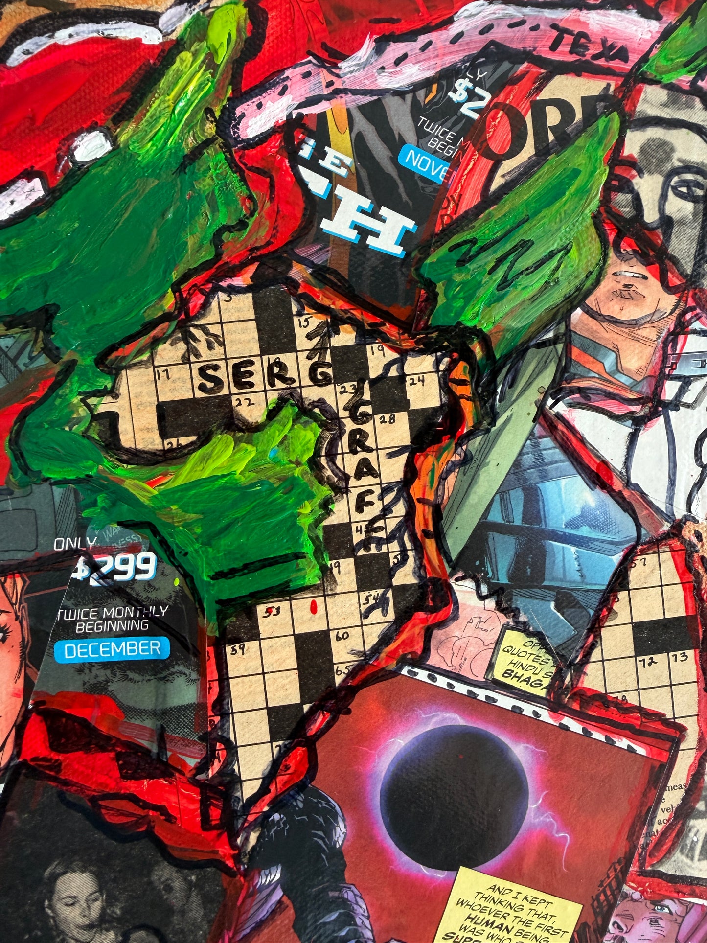 Large Serg Graff "American Legend" Mixed Media Original Contemporary Painting