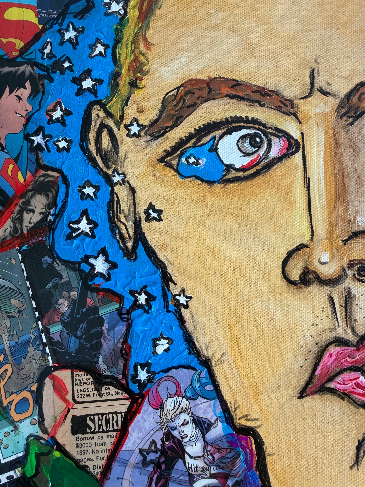 Large Serg Graff "American Legend" Mixed Media Original Contemporary Painting