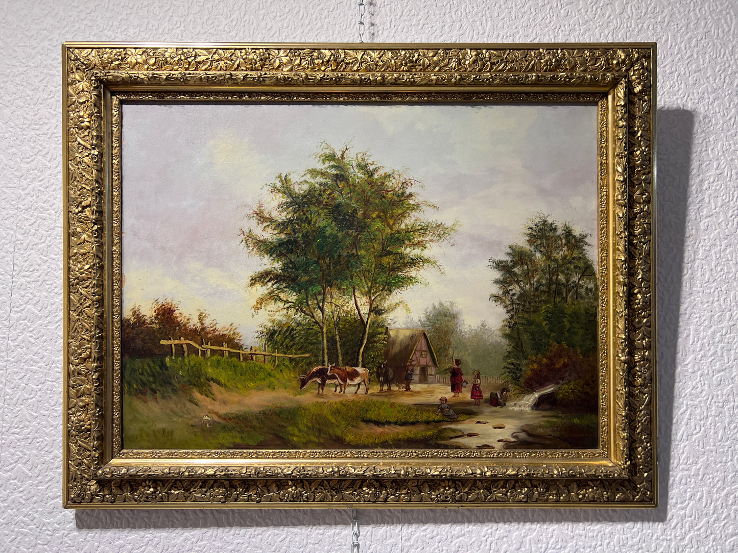 Continental School Vintage Original Oil Painting on board, Rural Landscape
