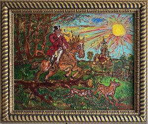 Serg Graff "Fine Hunt" Large Original Oil Painting European Equestrian Art, COA