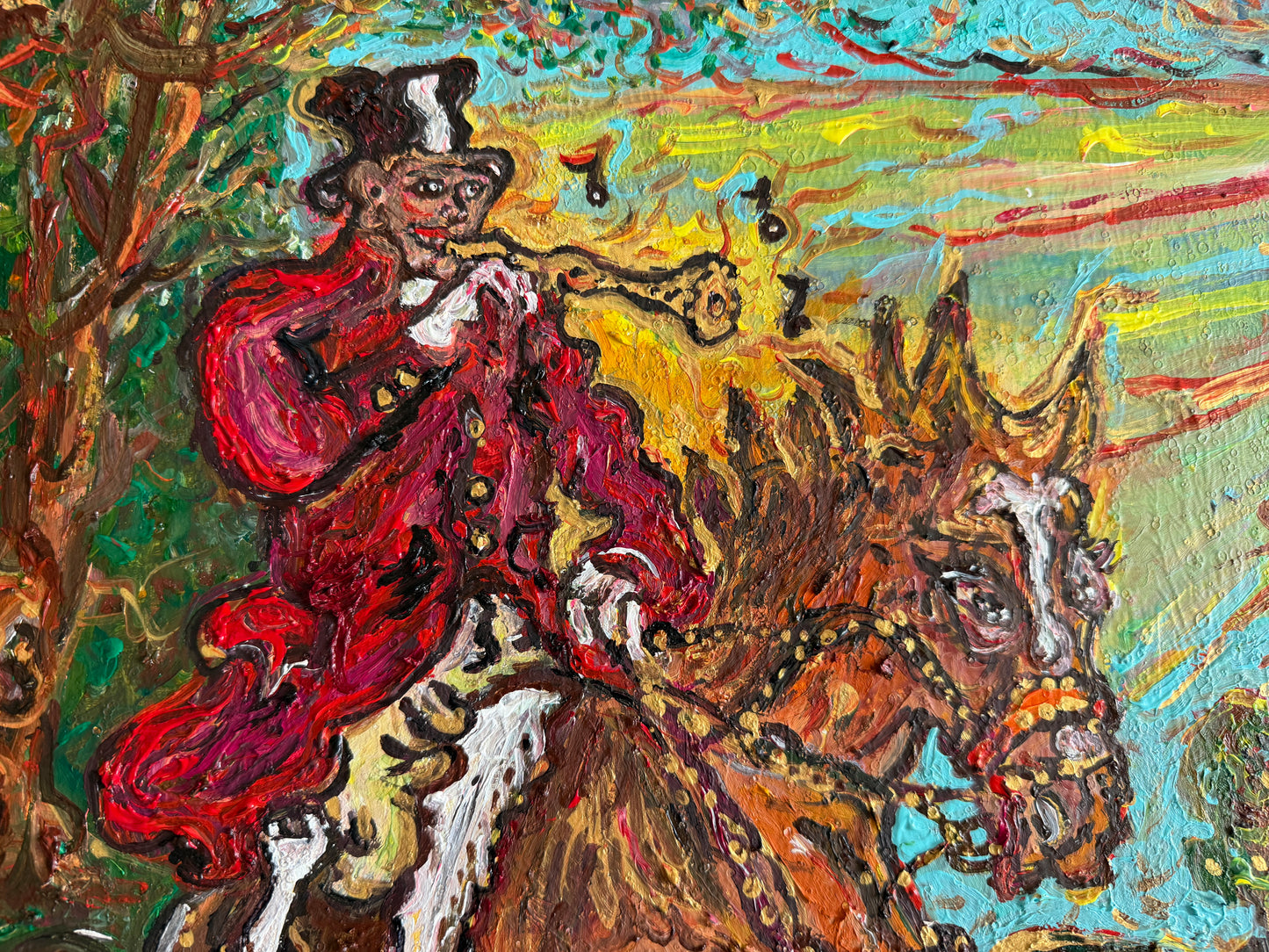 Serg Graff "Fine Hunt" Large Original Oil Painting European Equestrian Art, COA