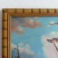 Original Signed Oil Painting Sailing Ship Rough Sea Maritime Seascape Framed