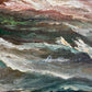 Original Signed Oil Painting Sailing Ship Rough Sea Maritime Seascape Framed