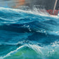 Original Marine Oil Painting Tall Ship on Open Sea Nautical Seascape Gold Frame