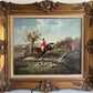 W. Larsen Original Fox Hunting Oil Painting English Hunt Horses Hounds Framed