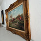 W. Larsen Original Fox Hunting Oil Painting English Hunt Horses Hounds Framed