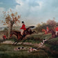 W. Larsen Original Fox Hunting Oil Painting English Hunt Horses Hounds Framed