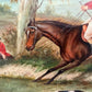 W. Larsen Original Fox Hunting Oil Painting English Hunt Horses Hounds Framed