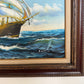 Original Signed Oil Painting Sailing Ship at Sea Maritime Seascape Framed
