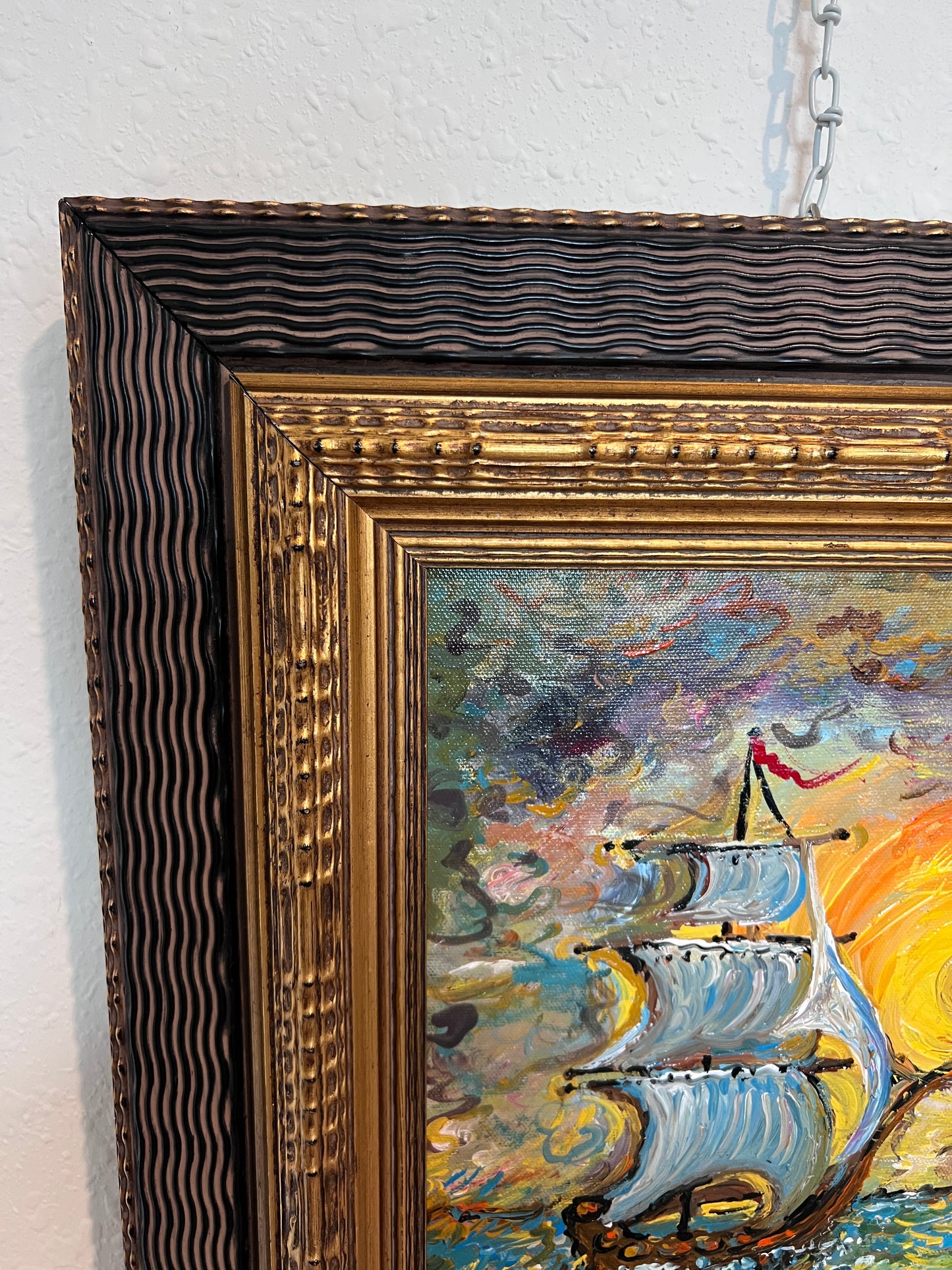 Original Oil painting on canvas by Serg Graff, seascape, Sailboat of Hope, COA