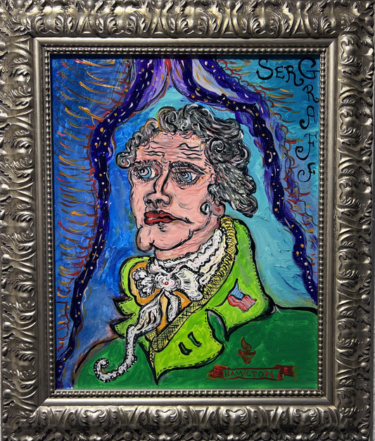 Original painting on canvas, portrait of Alexander Hamilton signed S. Graff, CO