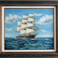 K. Dossi Original Sailing Ship Oil Painting, Nautical Seascape, Maritime Art