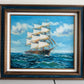 K. Dossi Original Sailing Ship Oil Painting, Nautical Seascape, Maritime Art