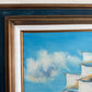 K. Dossi Original Sailing Ship Oil Painting, Nautical Seascape, Maritime Art