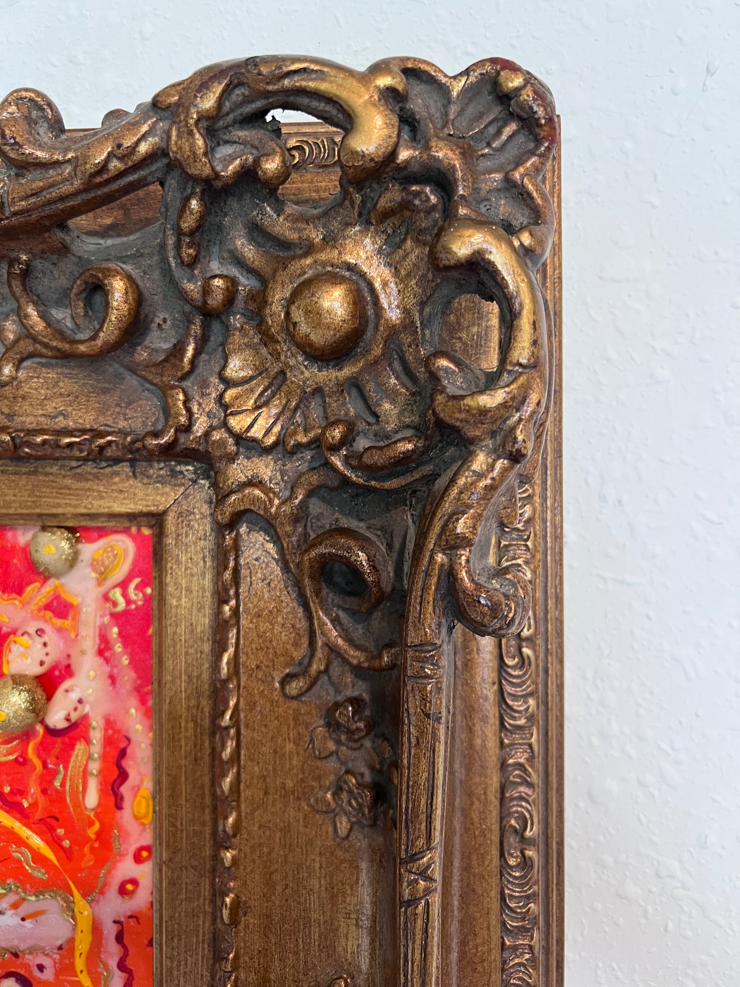 Original Mixed Media Abstract painting by Serg Graff, "Golden Balls" , COA