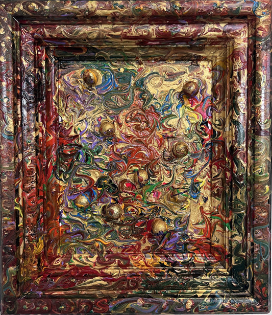 Original Mixed Media Abstract painting by Serg Graff, "Gold Storm" , COA