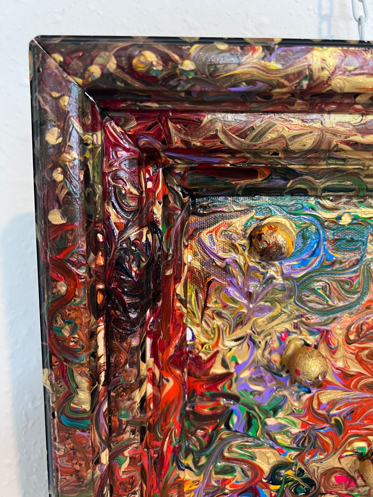 Original Mixed Media Abstract painting by Serg Graff, "Gold Storm" , COA