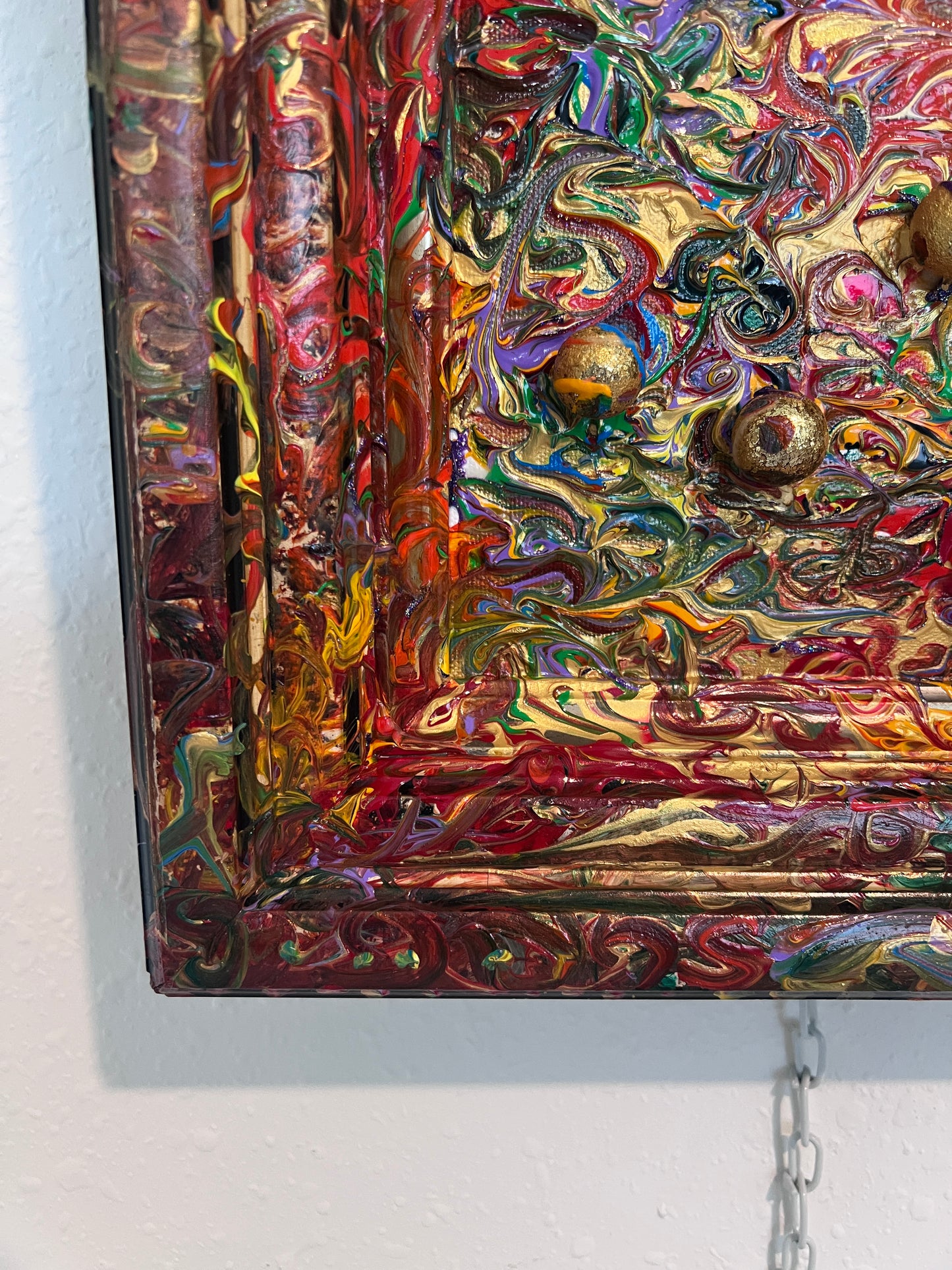 Original Mixed Media Abstract painting by Serg Graff, "Gold Storm" , COA