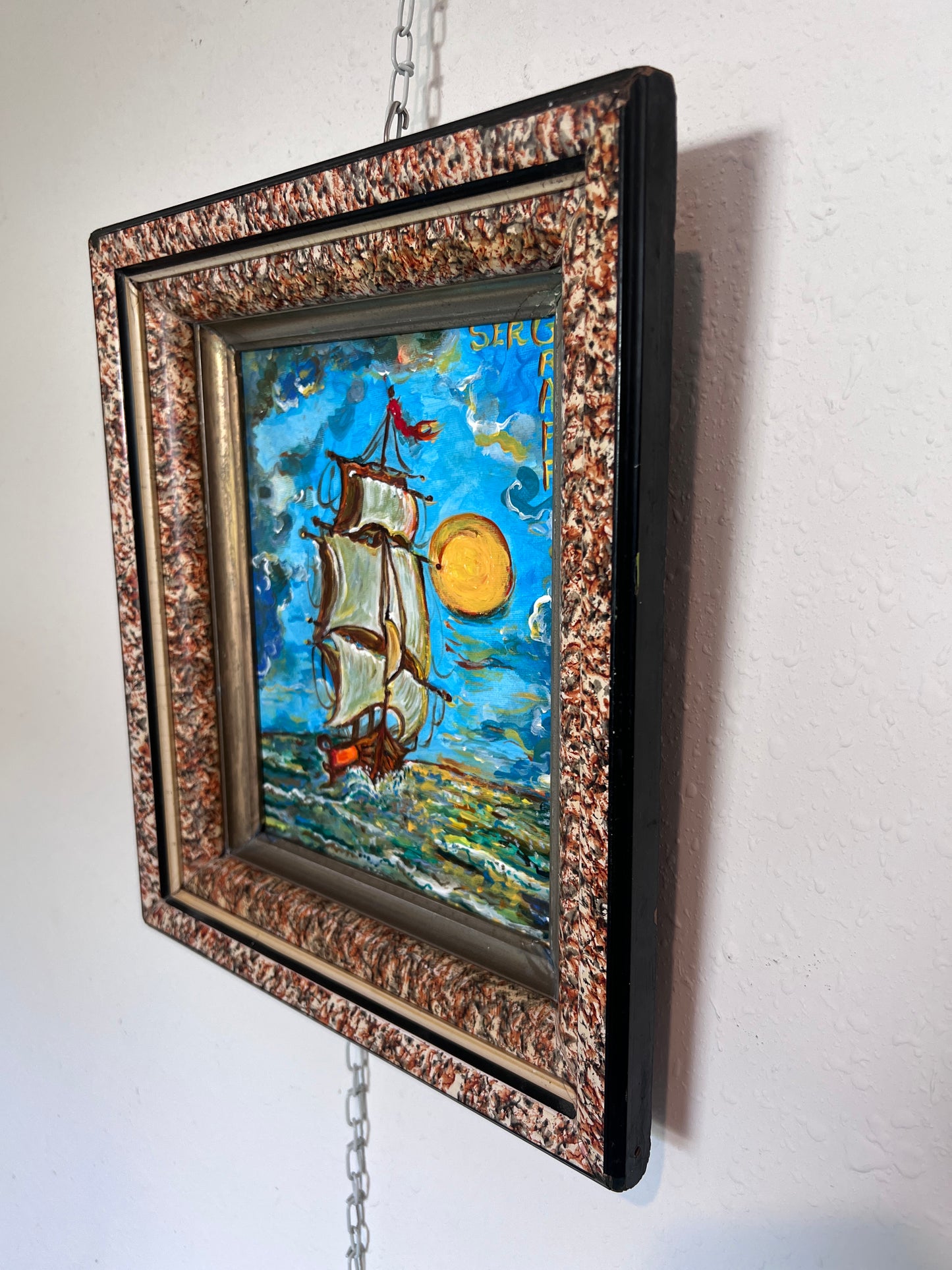 Original Acrylic painting by Serg Graff, Seascape Titled "Drift" , COA