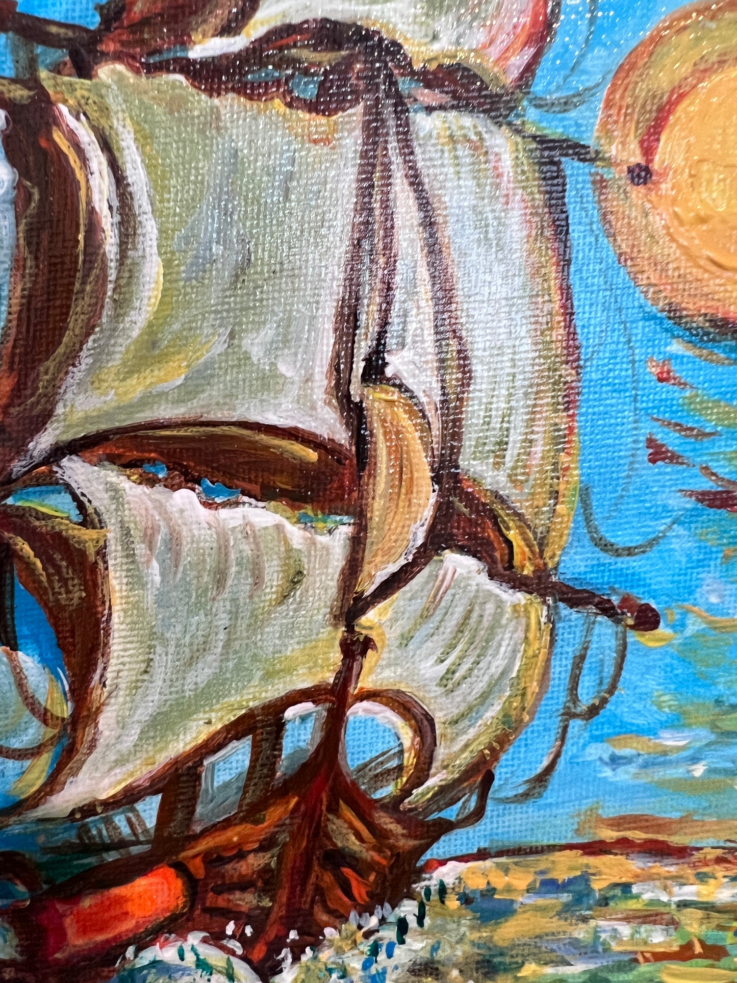 Original Acrylic painting by Serg Graff, Seascape Titled "Drift" , COA