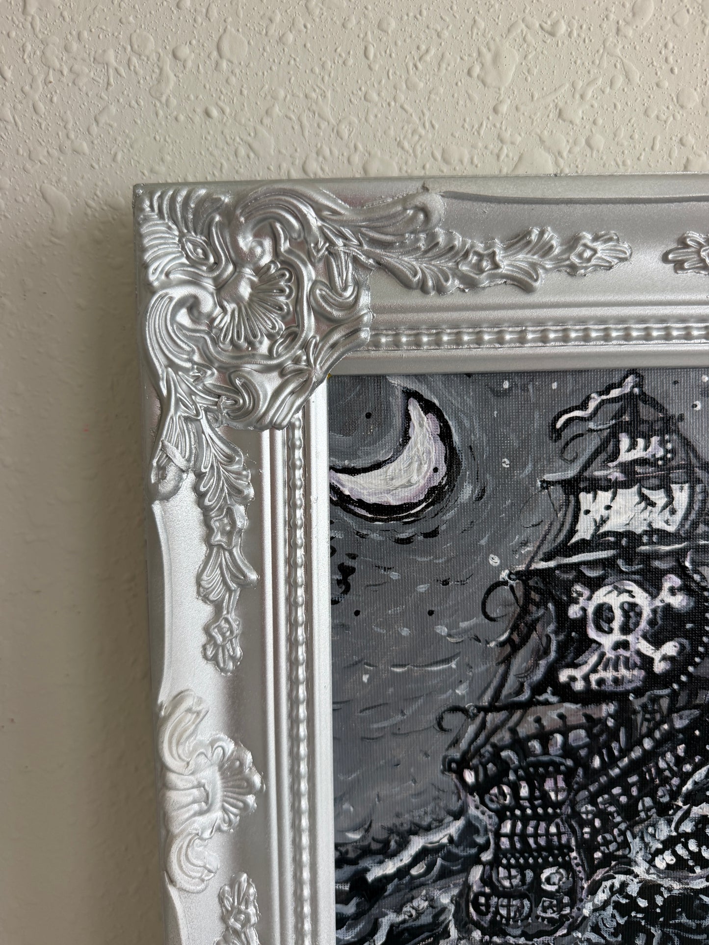 Serg Graff “Pirate Ghost Ship” Original Painting, Ship Seascape, Nautical Art