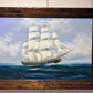 Original Oil painting on canvas, seascape, Sailing Ship, signed Milton