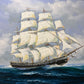 Original Oil painting on canvas, seascape, Sailing Ship, signed Milton