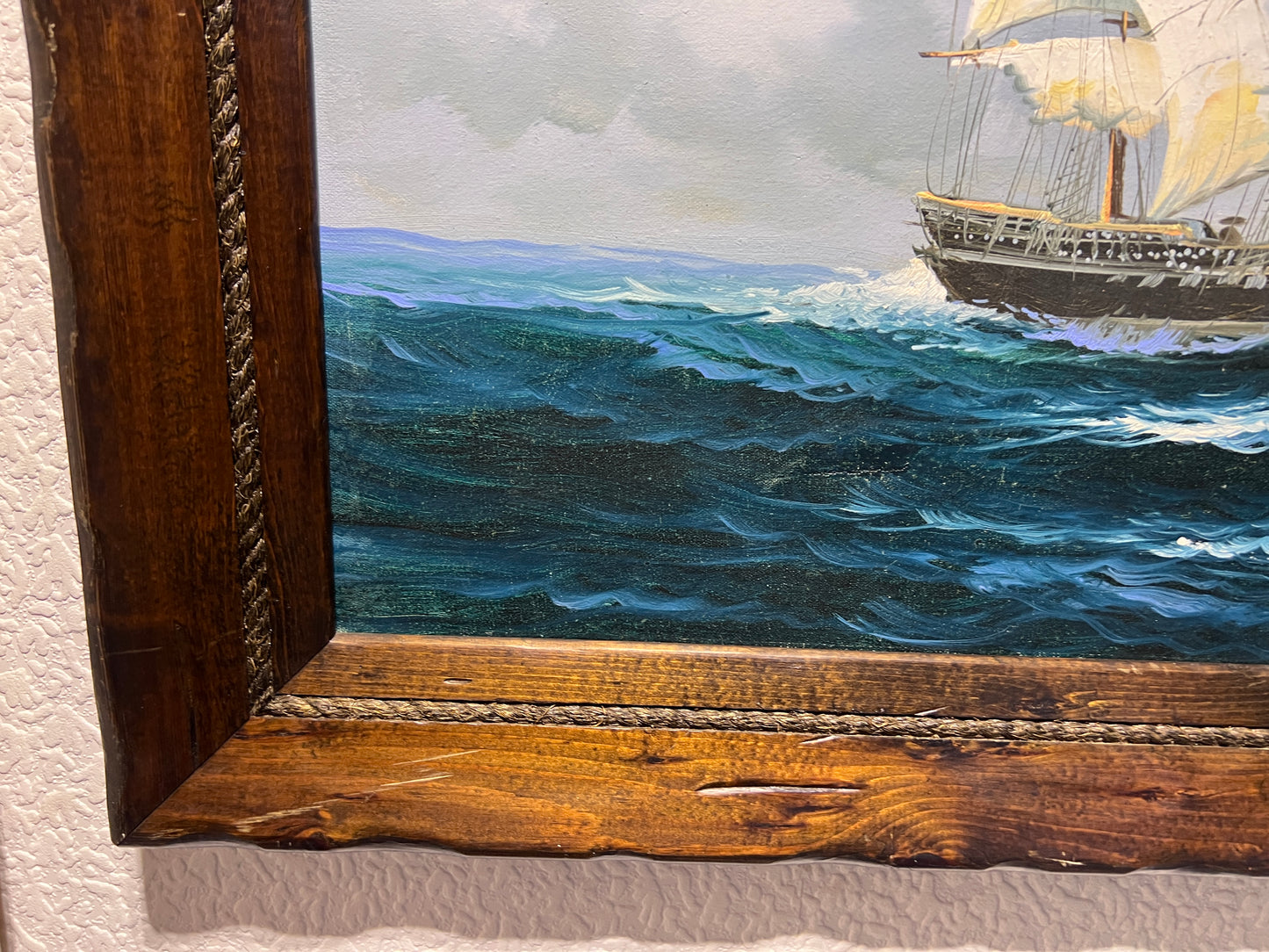 Original Oil painting on canvas, seascape, Sailing Ship, signed Milton