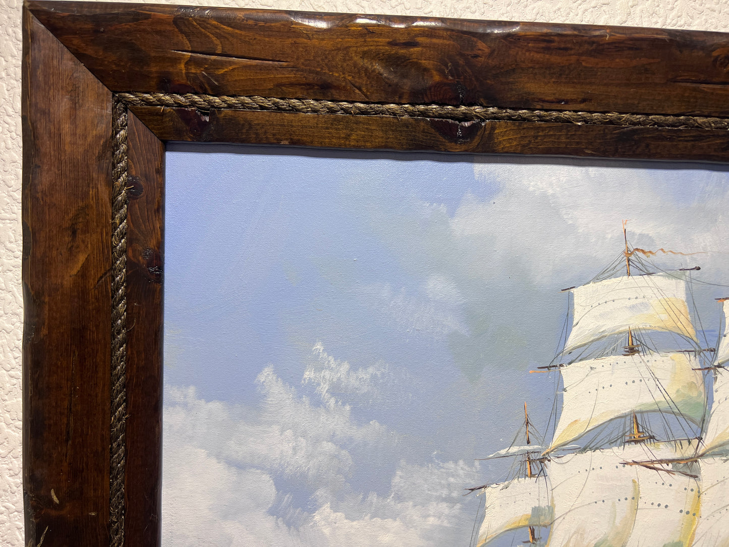 Original Oil painting on canvas, seascape, Sailing Ship, signed Milton