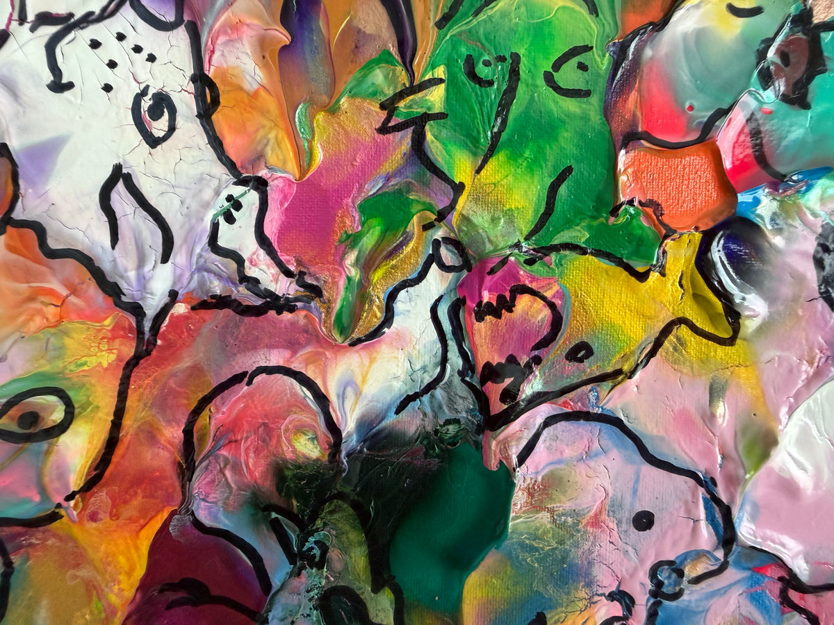 Original Abstract Painting Serg Graff "Pareidolia" Surreal Fantasy Artwork, COA