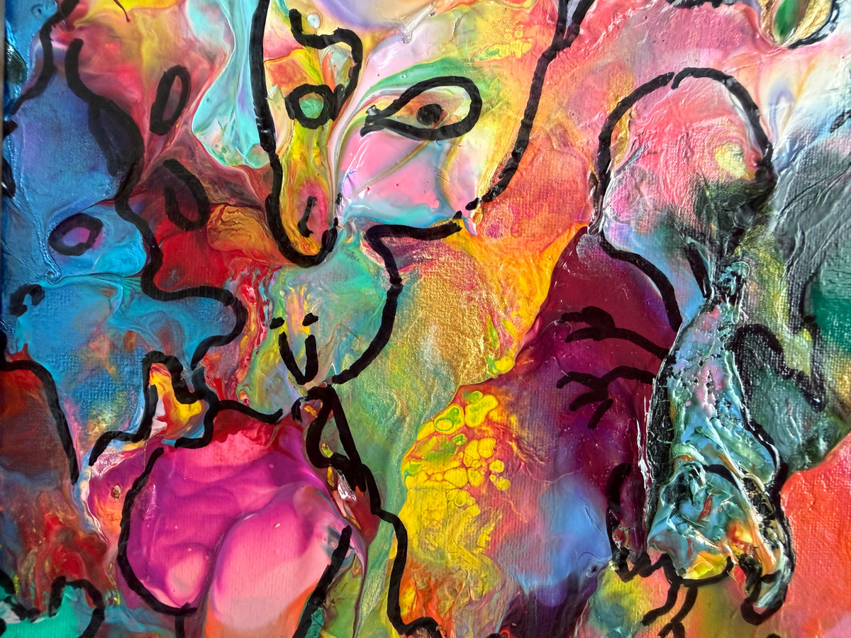Original Abstract Painting Serg Graff "Pareidolia" Surreal Fantasy Artwork, COA