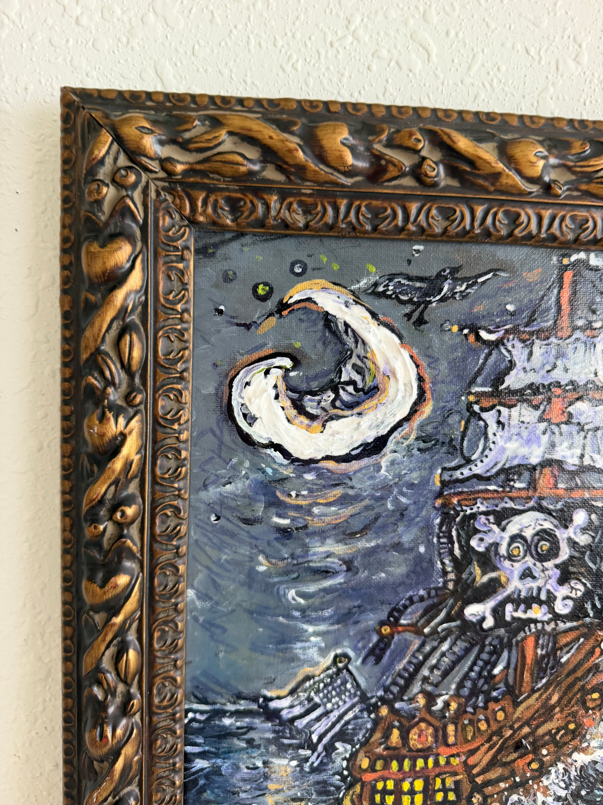 Serg Graff "Haunted Pirate Ship" Original Acrylic Painting Fantasy Maritime Art