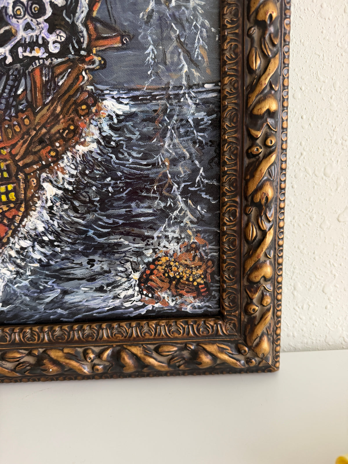 Serg Graff "Haunted Pirate Ship" Original Acrylic Painting Fantasy Maritime Art