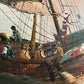 Signed Oil Painting on canvas Sailing Ship Rough Sea Maritime Seascape Framed