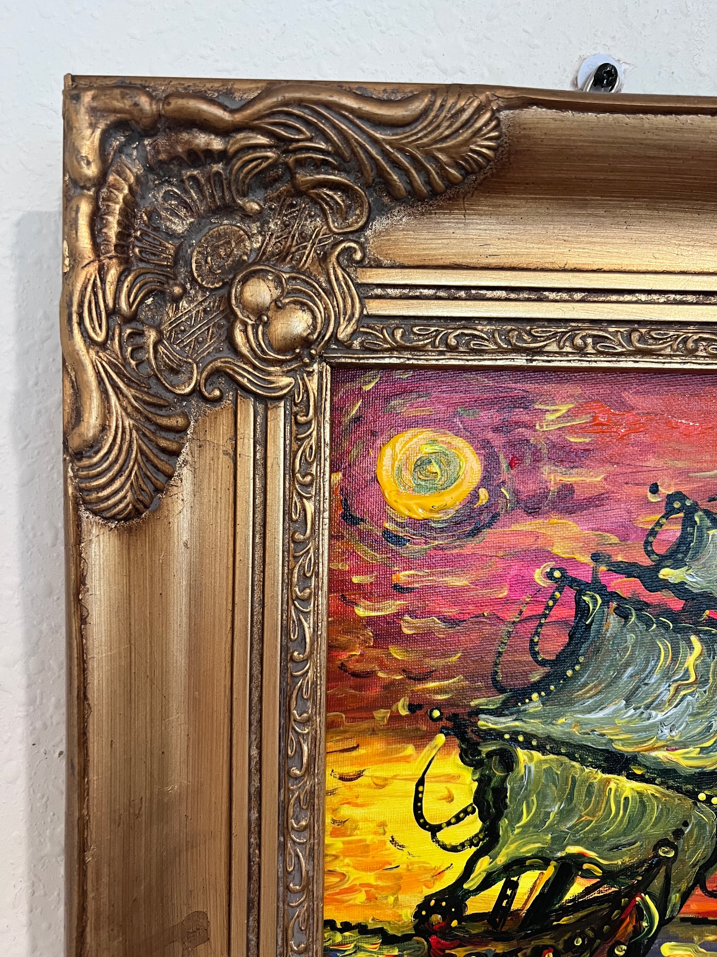 Original Acrylic painting by Serg Graff, Seascape Titled "Eclipse" , COA