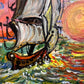 Original Acrylic painting by Serg Graff, Seascape Titled "Odyssey" , COA