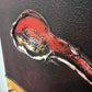 Set of 2 Textured Abstract Paintings Modern Contemporary Wall Art Decor Red Gold