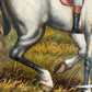 Large Vintage Oil Painting English Fox Hunt Horses Hounds Hunting Scene Art