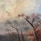 Antique Dutch Landscape Oil Painting on Board Rustic Cabin Winter Scene Unsigned