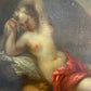 Late 17th Century European Baroque Oil Painting of Goddess and Cherub, Framed