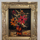 Morris Katz Floral Still Life Oil Painting Palette Knife Technique Gold Frame