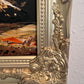 Morris Katz Floral Still Life Oil Painting Palette Knife Technique Gold Frame