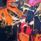 Morris Katz Floral Still Life Oil Painting Palette Knife Technique Gold Frame
