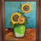 Modern Sunflowers Still Life Acrylic Painting in Van Gogh Style Signed 2025