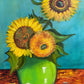Modern Sunflowers Still Life Acrylic Painting in Van Gogh Style Signed 2025