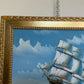 Original Oil Painting Sailing Ship Seascape Maritime Art Ocean Waves Nautical